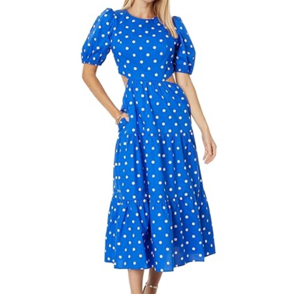 Lilly Pulitzer NWT Size 00 the Lyssa Blue Tiered Midi dress